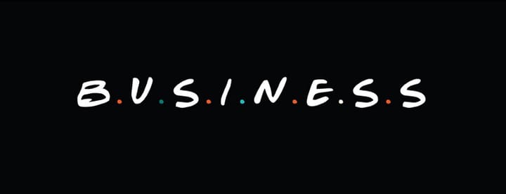 Friends logo saying business instead