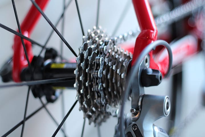Close-up of bicycle wheel